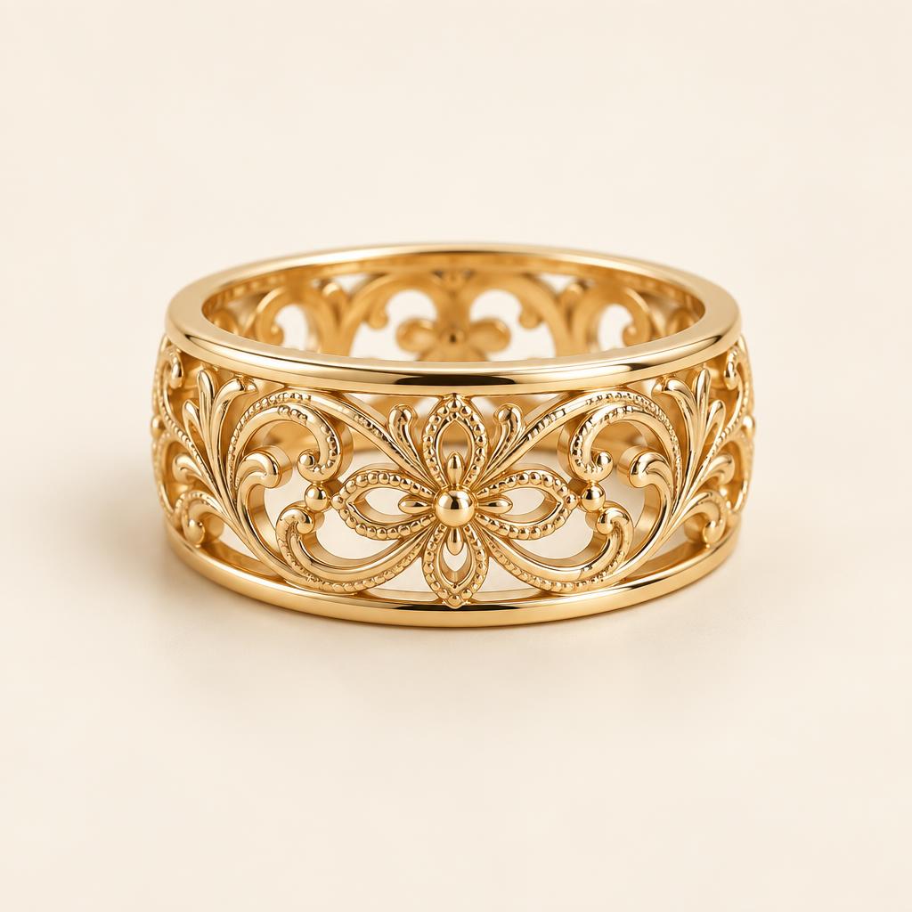 Zahra Floral Filigree Ring
